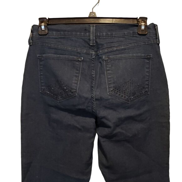 NYDJ Marilyn Straight Leg stretch Dark Navy Wash Jeans  Size 12 - Picture 9 of 9